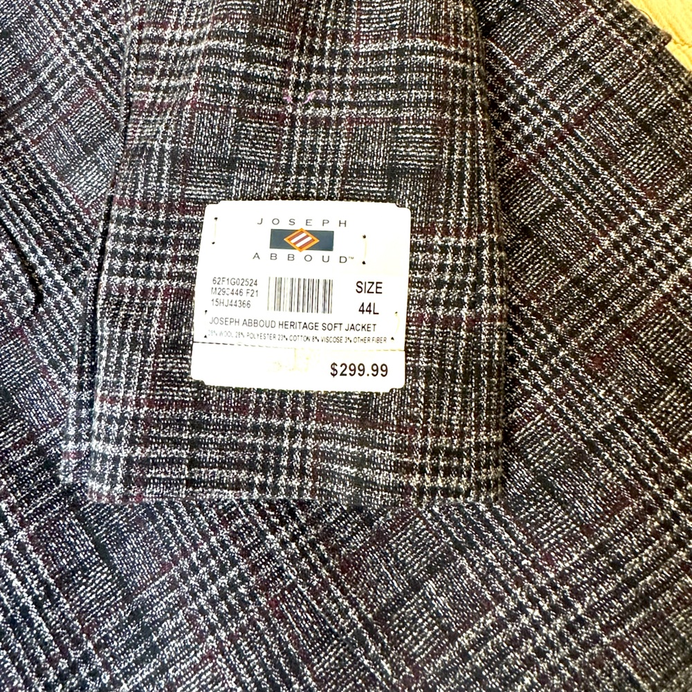 Jos A Bank black/maroon 44L sport jacket